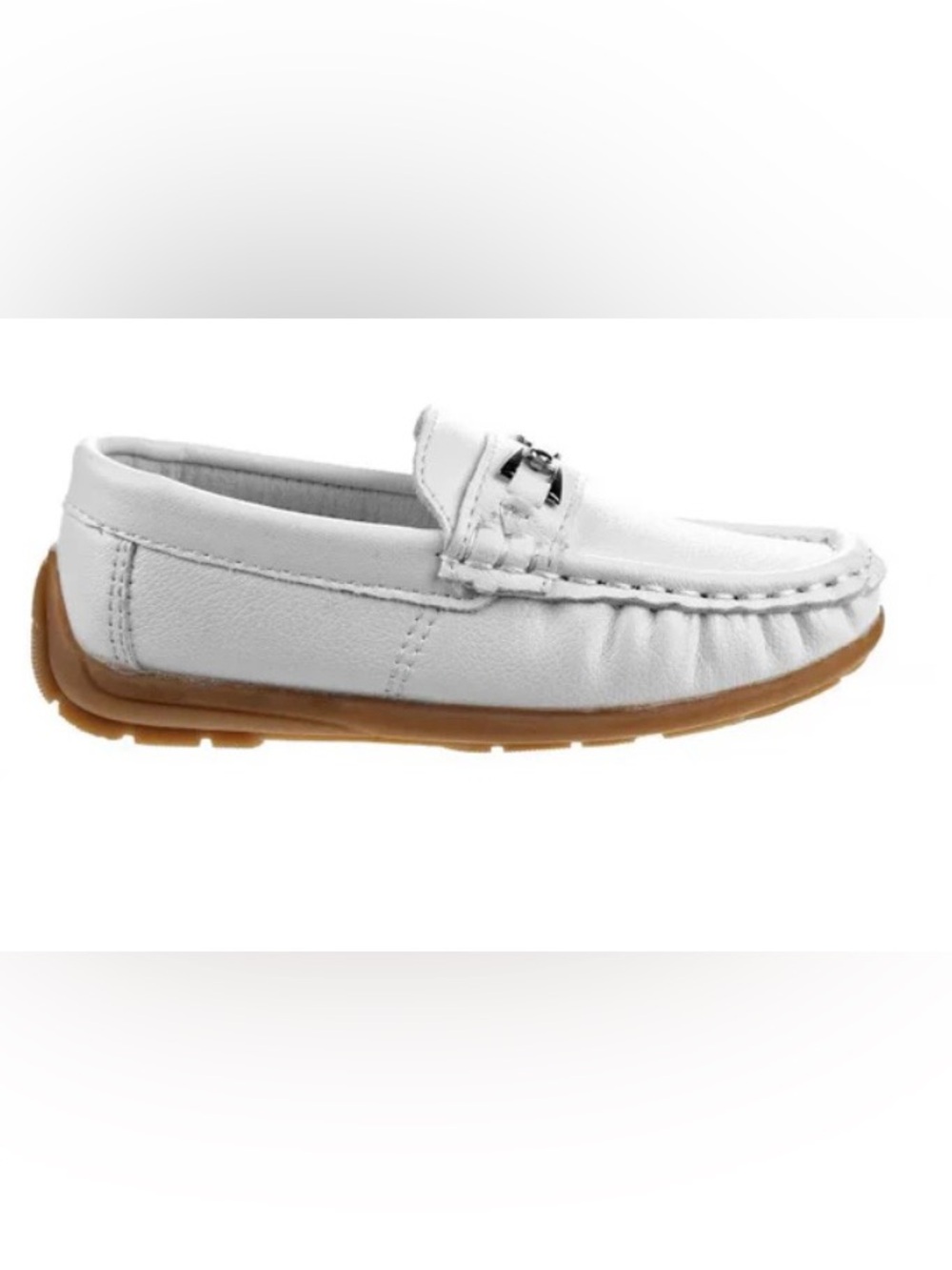 Toddler Boys White Loafers (Size 7)
